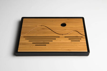 Bamboo square tea tray coffee tray Natural bamboo root carving crafts 天然竹制根雕茶盘 everythingbamboo