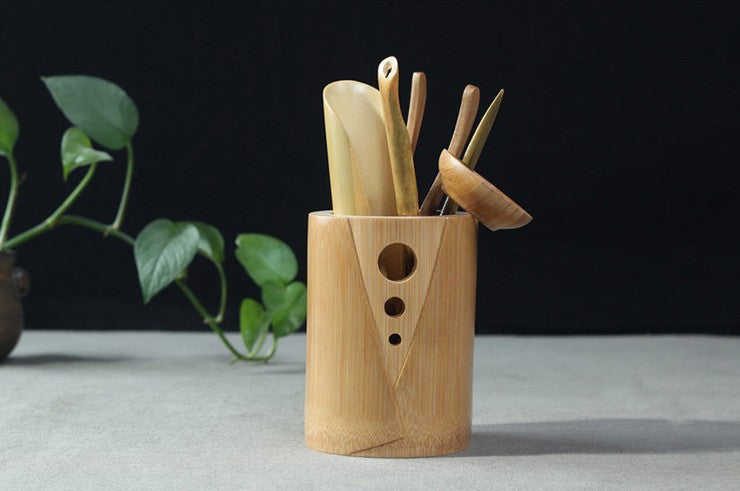 Bamboo tea tools set of six bamboo crafts tea utensils tea needles suit 茶道六君子 Unbranded