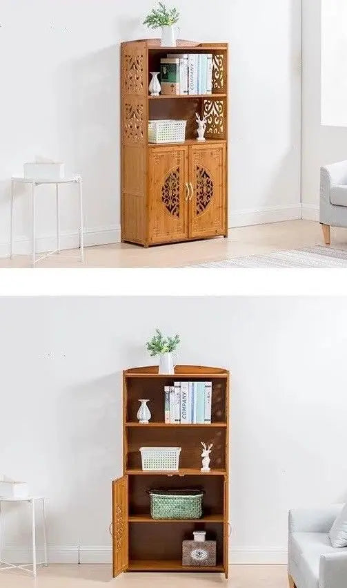 Bamboo wooden bookcase bookshelf storage shelf carving furniture natural 竹书柜书架 everythingbamboo