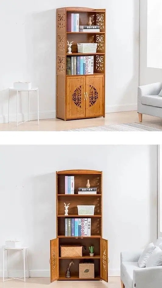 Bamboo wooden bookcase bookshelf storage shelf carving furniture natural 竹书柜书架 everythingbamboo