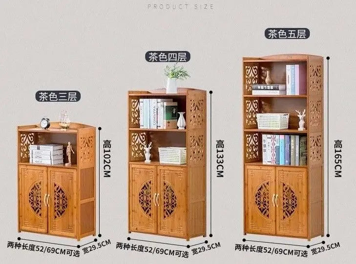 Bamboo wooden bookcase bookshelf storage shelf carving furniture natural 竹书柜书架 everythingbamboo