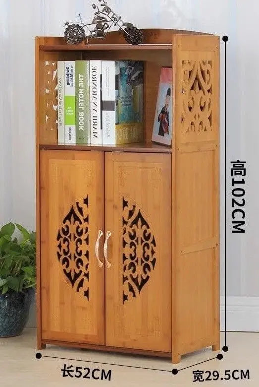 Bamboo wooden bookcase bookshelf storage shelf carving furniture natural 竹书柜书架 everythingbamboo