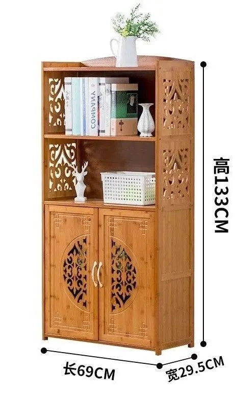 Bamboo wooden bookcase bookshelf storage shelf carving furniture natural 竹书柜书架 everythingbamboo