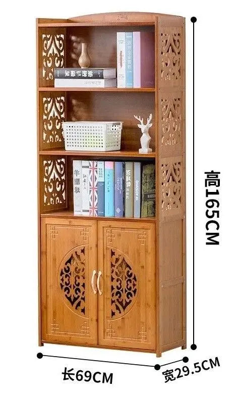 Bamboo wooden bookcase bookshelf storage shelf carving furniture natural 竹书柜书架 everythingbamboo