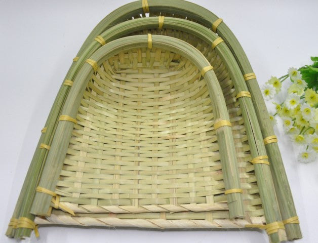 Bamboo woven handmade plate bamboo fruit baskets storage multiple use 竹筛子 everythingbamboo