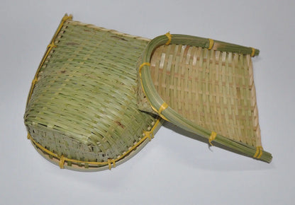 Bamboo woven handmade plate bamboo fruit baskets storage multiple use 竹筛子 everythingbamboo