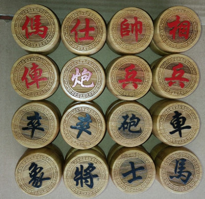 Chinese chess bamboo wooden round intelligent game handmade chess 手工竹制中国象棋 everythingbamboo