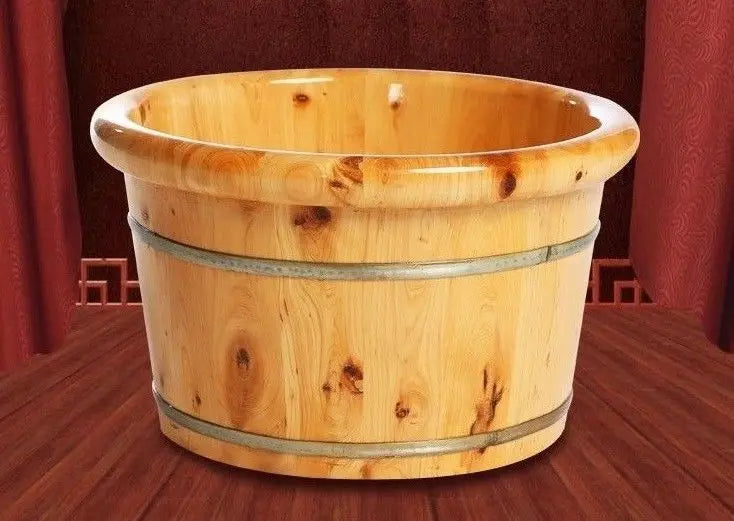 Foot basin wooden bucket foot bath double thickness smooth healthy natural 足浴桶加厚 everythingbamboo