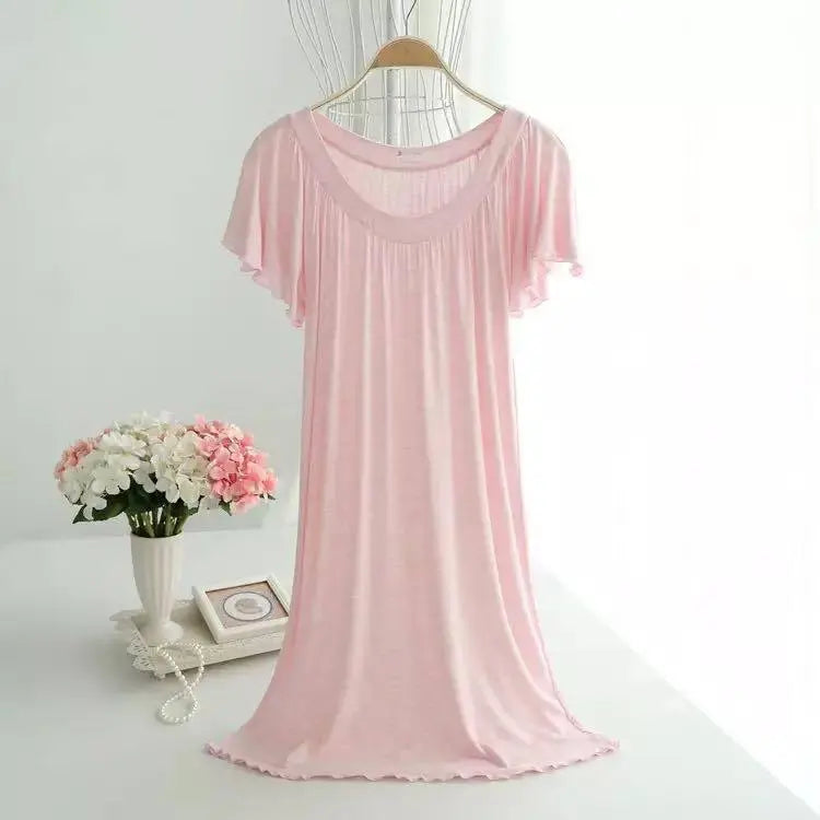 Free-Size Bamboo Fiber Ladies sleepwear Pajamas Dress soft comfortable 女士竹纤维睡袍 everythingbamboo