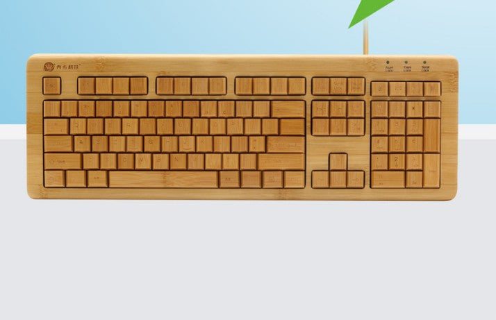 Handmade Bamboo Wooden Keyboard 3 areas Wired Multimedia Healthy Eco Friendly everythingbamboo