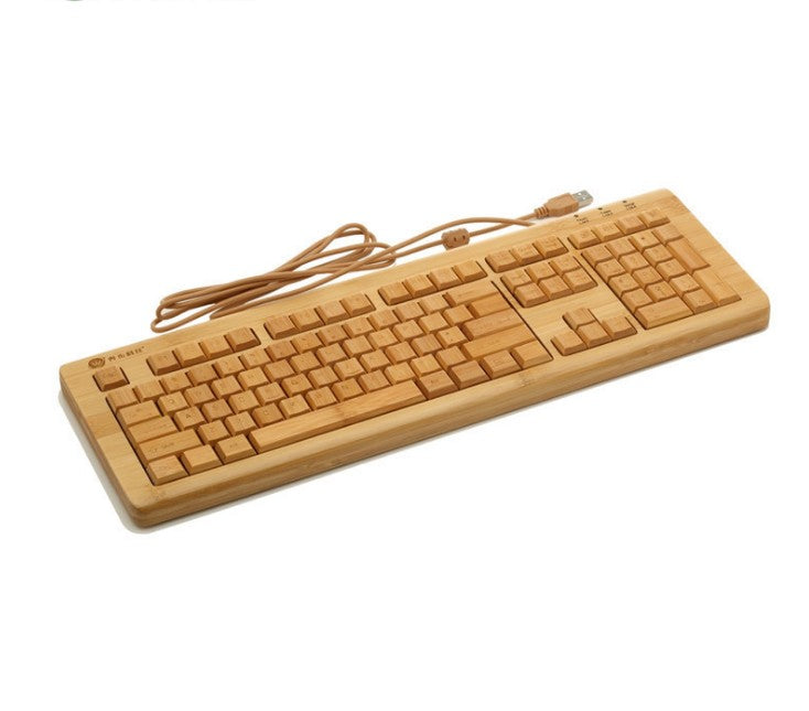 Handmade Bamboo Wooden Keyboard 3 areas Wired Multimedia Healthy Eco Friendly everythingbamboo