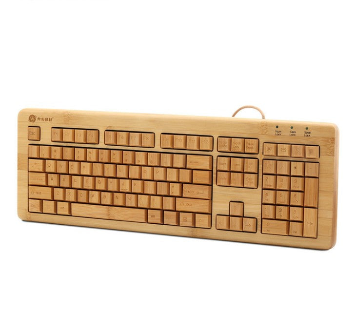 Handmade Bamboo Wooden Keyboard 3 areas Wired Multimedia Healthy Eco Friendly everythingbamboo