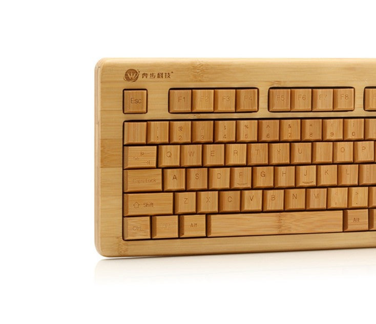 Handmade Bamboo Wooden Keyboard 3 areas Wired Multimedia Healthy Eco Friendly everythingbamboo