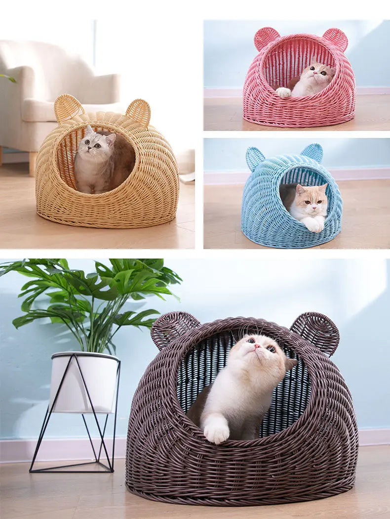 Handmade Rattan Looking Pet House Pet Home Cute Cool in Summer Warm in Winter everythingbamboo
