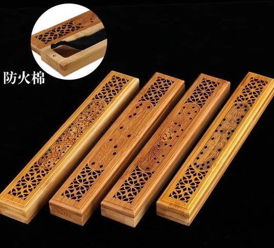 Hollow Bamboo Incense Burner Holder Censer Tower Holder Box Sticker Cone 竹香盒香炉 Unbranded