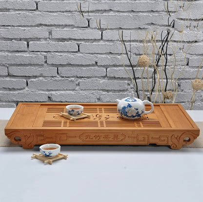 Large Bamboo Wooden tea tray coffee tray Natural bamboo root carving 天然竹制根雕茶盘 everythingbamboo