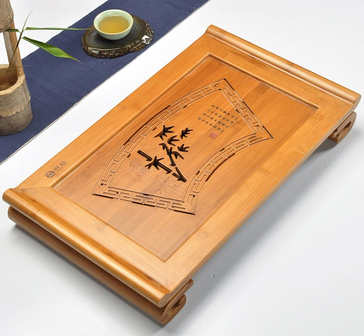 Large Bamboo Wooden tea tray coffee tray Natural bamboo root carving 天然竹制根雕茶盘 everythingbamboo