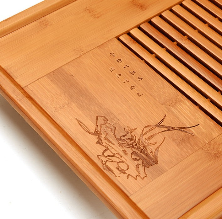 Large Bamboo Wooden tea tray coffee tray Natural bamboo root carving 天然竹制根雕茶盘 everythingbamboo