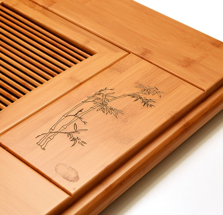 Large Bamboo Wooden tea tray coffee tray Natural bamboo root carving 天然竹制根雕茶盘 everythingbamboo