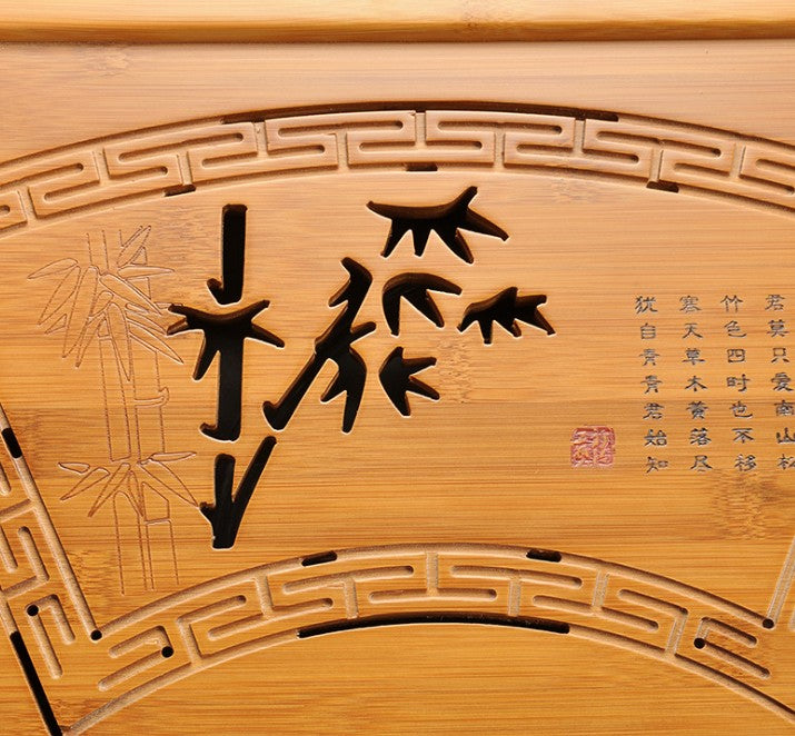 Large Bamboo Wooden tea tray coffee tray Natural bamboo root carving 天然竹制根雕茶盘 everythingbamboo