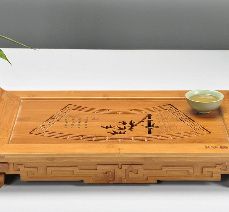 Large Bamboo Wooden tea tray coffee tray Natural bamboo root carving 天然竹制根雕茶盘 everythingbamboo