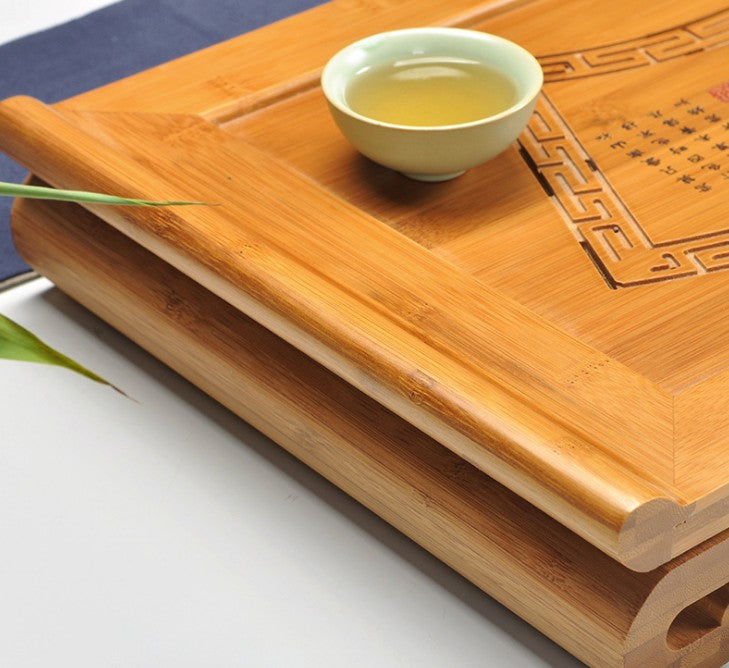 Large Bamboo Wooden tea tray coffee tray Natural bamboo root carving 天然竹制根雕茶盘 everythingbamboo