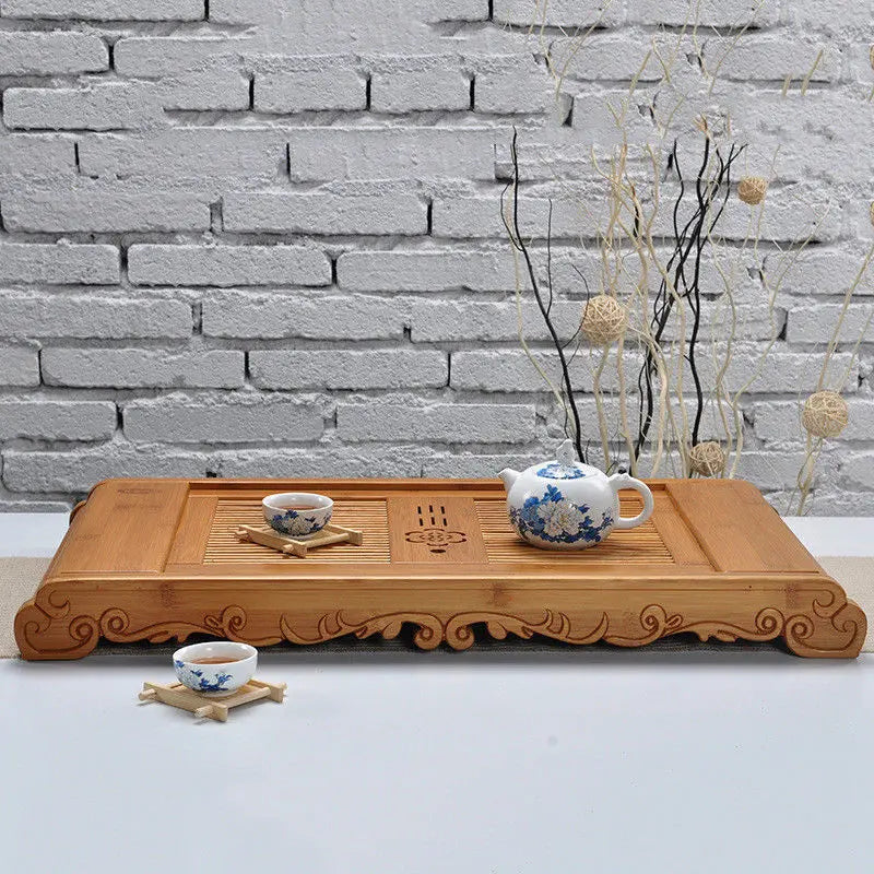 Large Bamboo Wooden tea tray coffee tray Natural bamboo root carving 天然竹制根雕茶盘 everythingbamboo