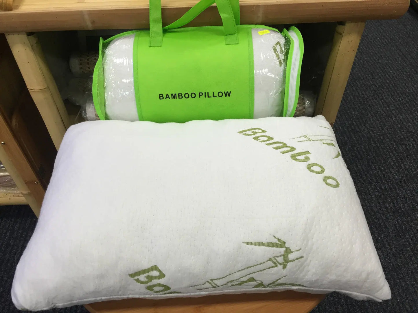 Luxury Bamboo Fiber Memory Foam bamboo Pillow Fabric 54cmx36cm standard size everythingbamboo