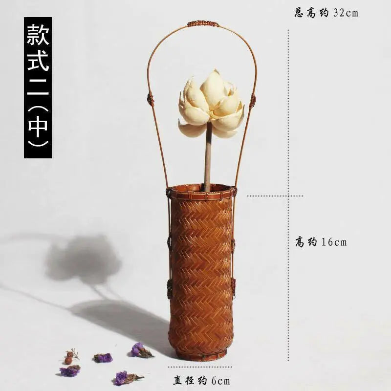 Natural Bamboo Japanese Style Vintage Flower Plants Vase Wall Home Decor 竹插花器 everythingbamboo