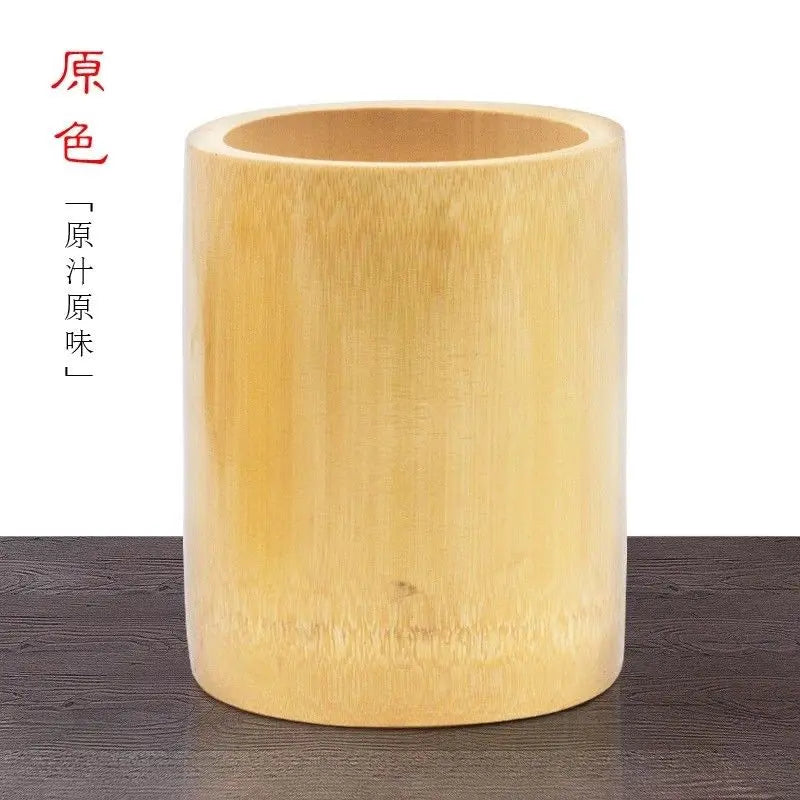 Natural Bamboo Sculpture Pen Holder Round Storage Solution Multi Use Art 竹雕刻笔筷筒 Everythingbamboo