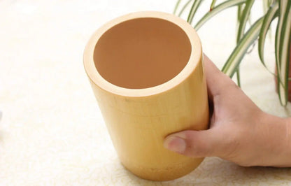 Natural Bamboo Sculpture Pen Holder Round Storage Solution Multi Use Art 竹雕刻笔筷筒 Everythingbamboo