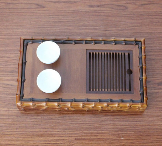 Natural bamboo root carving crafts tea tray coffee tray, home decoration天然竹雕工艺茶盘 everythingbamboo