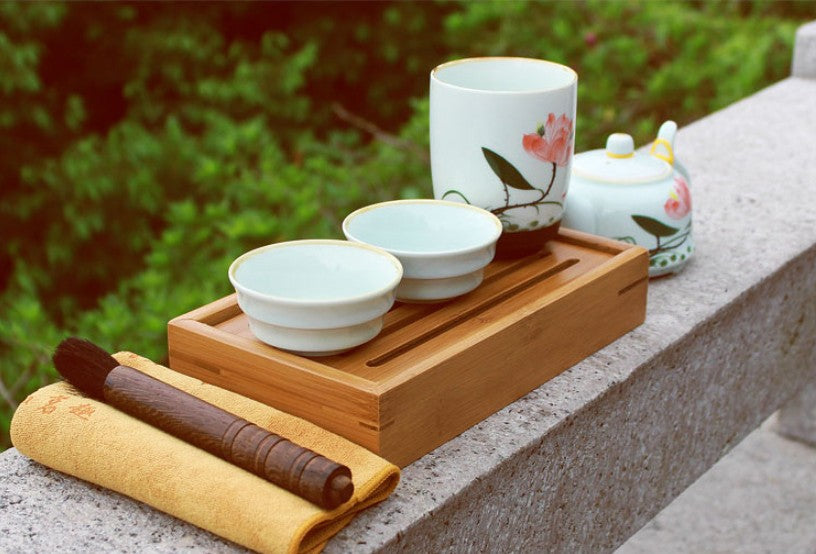 Natural bamboo root carving crafts tea tray coffee tray, tea sets 天然竹制根雕工艺品茶具 茶盘 everythingbamboo