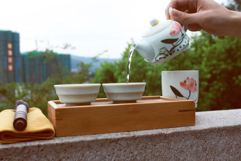 Natural bamboo root carving crafts tea tray coffee tray, tea sets 天然竹制根雕工艺品茶具 茶盘 everythingbamboo