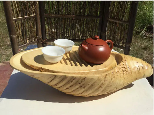 Natural bamboo root carving crafts tea tray coffee tray, tea sets 天然竹制根雕工艺品茶具 茶盘 everythingbamboo