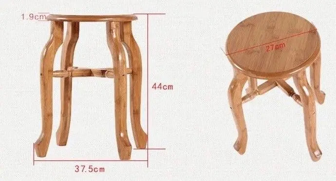 Natural bamboo wooden classic stool round stool coffee tea plants stand 仿古精致圆竹凳 Unbranded