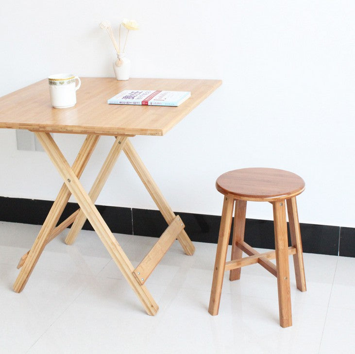 Natural bamboo wooden high stool round stool coffee tea plants stand 竹凳高脚凳咖啡凳 Unbranded