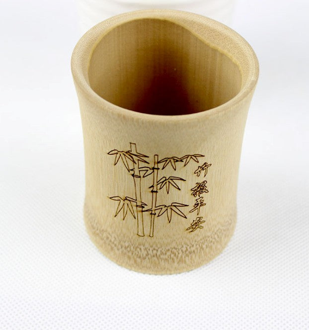 Natural carved bamboo cup tea pot coffee cup carbonized bamboo everythingbamboo