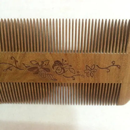 One Piece Natural Sandalwood Comb Fine Toothed healthy Comb both sizes 密梳子 Unbranded