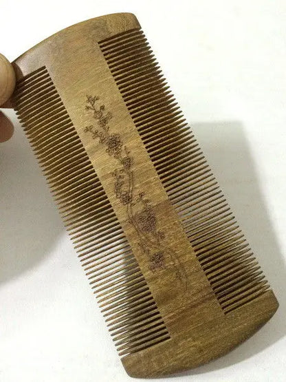 One Piece Natural Sandalwood Comb Fine Toothed healthy Comb both sizes 密梳子 Unbranded