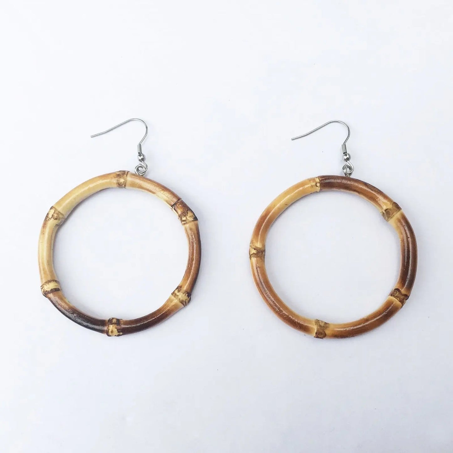 One pair of Hand made bamboo earrings natutal bamboo root earings unique 手工竹耳环 everythingbamboo