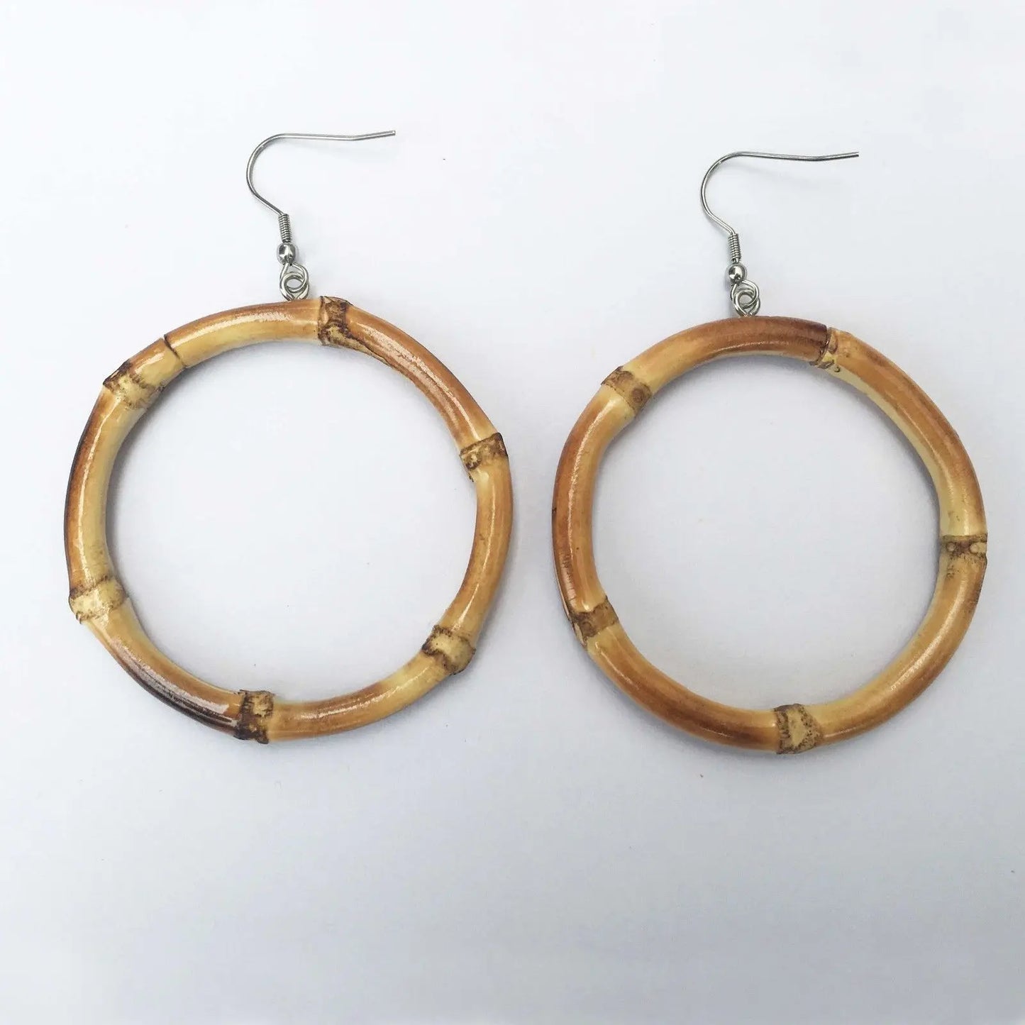 One pair of Hand made bamboo earrings natutal bamboo root earings unique 手工竹耳环 everythingbamboo