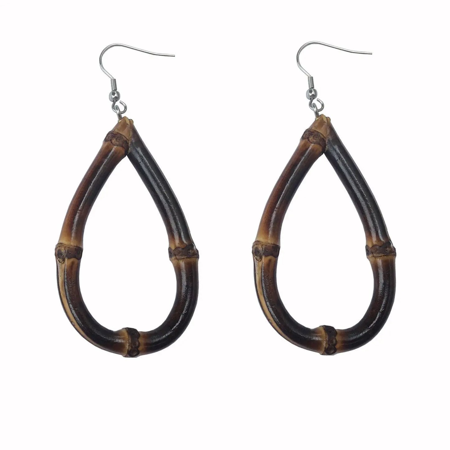 One pair of Hand made bamboo earrings natutal bamboo root earings unique 手工竹耳环 everythingbamboo