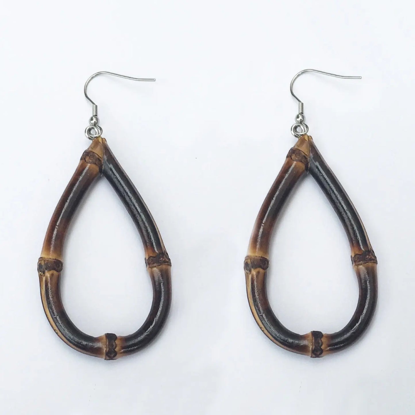 One pair of Hand made bamboo earrings natutal bamboo root earings unique 手工竹耳环 everythingbamboo