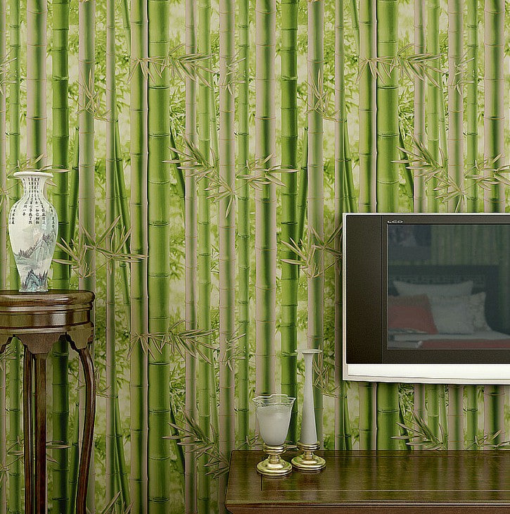One roll 0.53m x 10m Wallpaper Wall Paper Cloth Sticks 3D Bamboo forest Natual Everythingbamboo