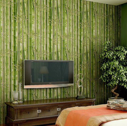 One roll 0.53m x 10m Wallpaper Wall Paper Cloth Sticks 3D Bamboo forest Natual Everythingbamboo
