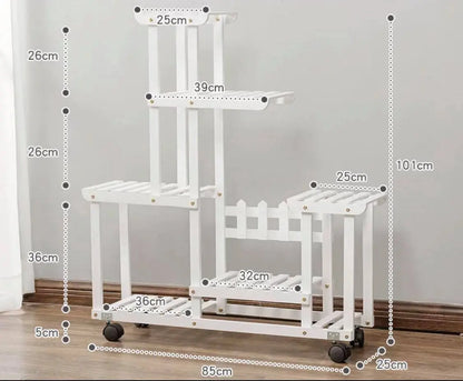 Plant Stand Wooden Indoor Outdoor Garden Planter With or Without Wheels 多款实木多层花架 everythingbamboo