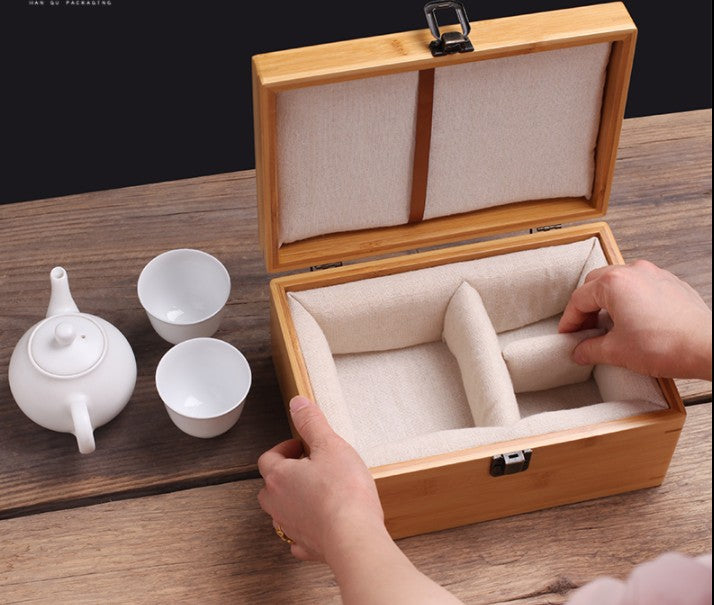 Premium Bamboo Box Storage Cosmetic Organizer Make Up Jewelry Box Tea Set Storage Solution Gift Box everythingbamboo