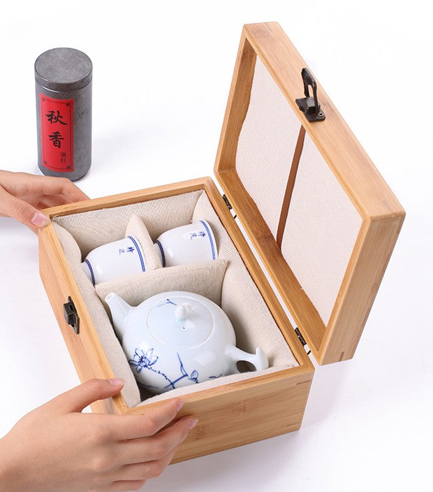Premium Bamboo Box Storage Cosmetic Organizer Make Up Jewelry Box Tea Set Storage Solution Gift Box everythingbamboo