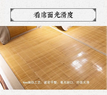 Premium Bamboo bed Mat Summer mat+2 Pillow Case sheet rug floor cool 双面折叠竹凉席加两枕套 everythingbamboo